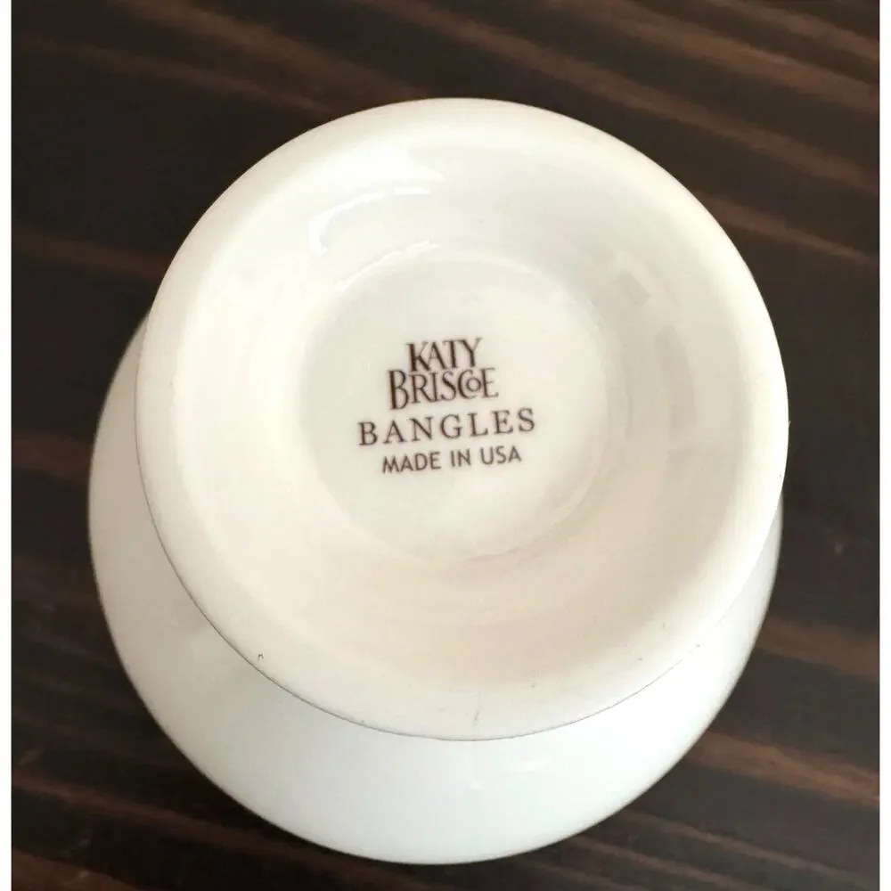 NIB Katy Briscoe Bangles White Bone China Sugar Bowl‎